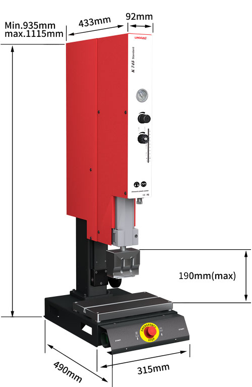 灵高超声波塑料焊接机 35kHz 900W K745 Standard 灵高超声波塑料焊接机 35kHz 900W K745 Standard
